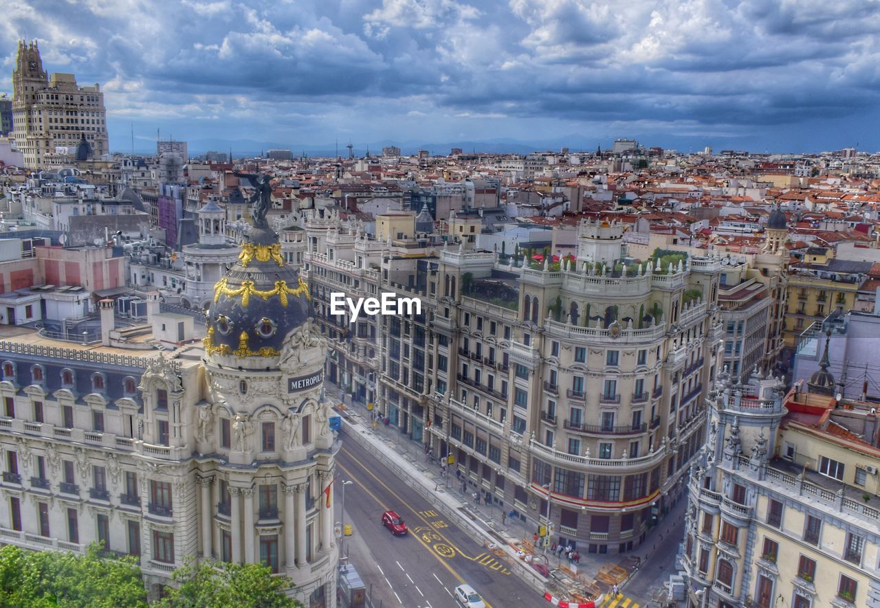 Aerial view of buildings in city