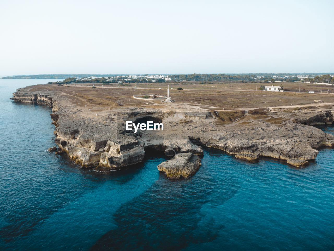 A great view on the grotta della poesia in puglia