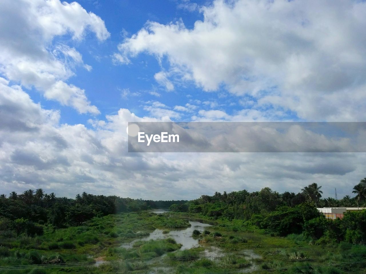 SCENIC VIEW OF RIVER AGAINST CLOUDY SKY