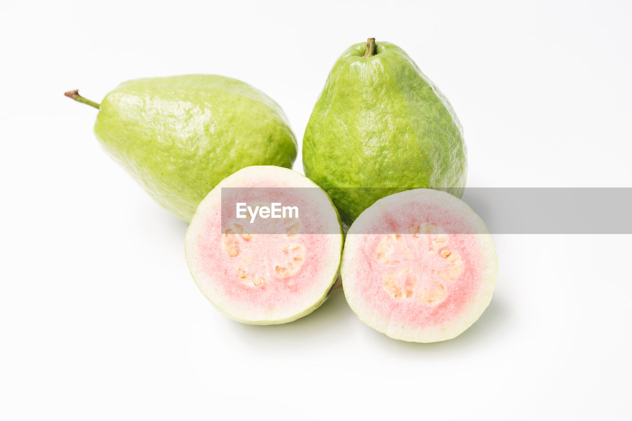 Fresh guava on the white background