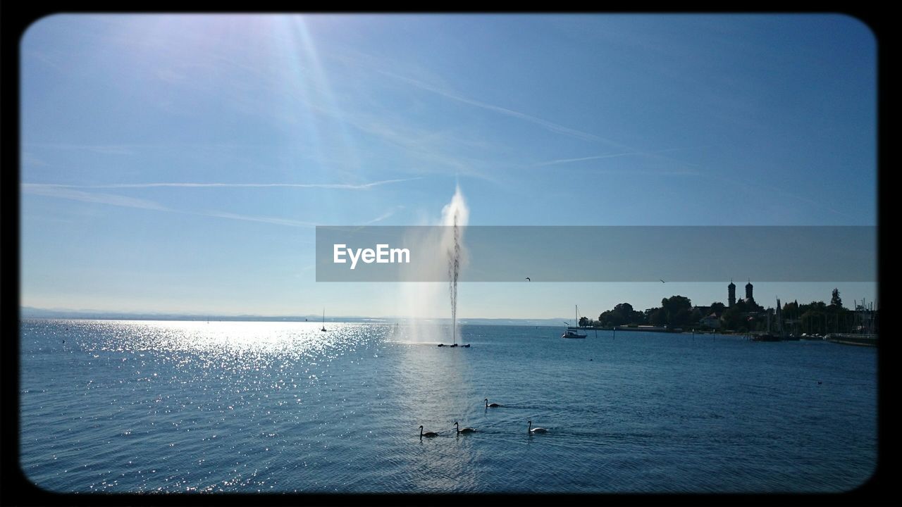 View of calm blue sea against the sky