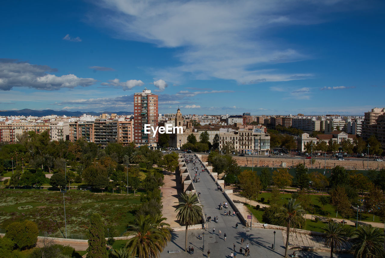 Skyline of the historic area in a city