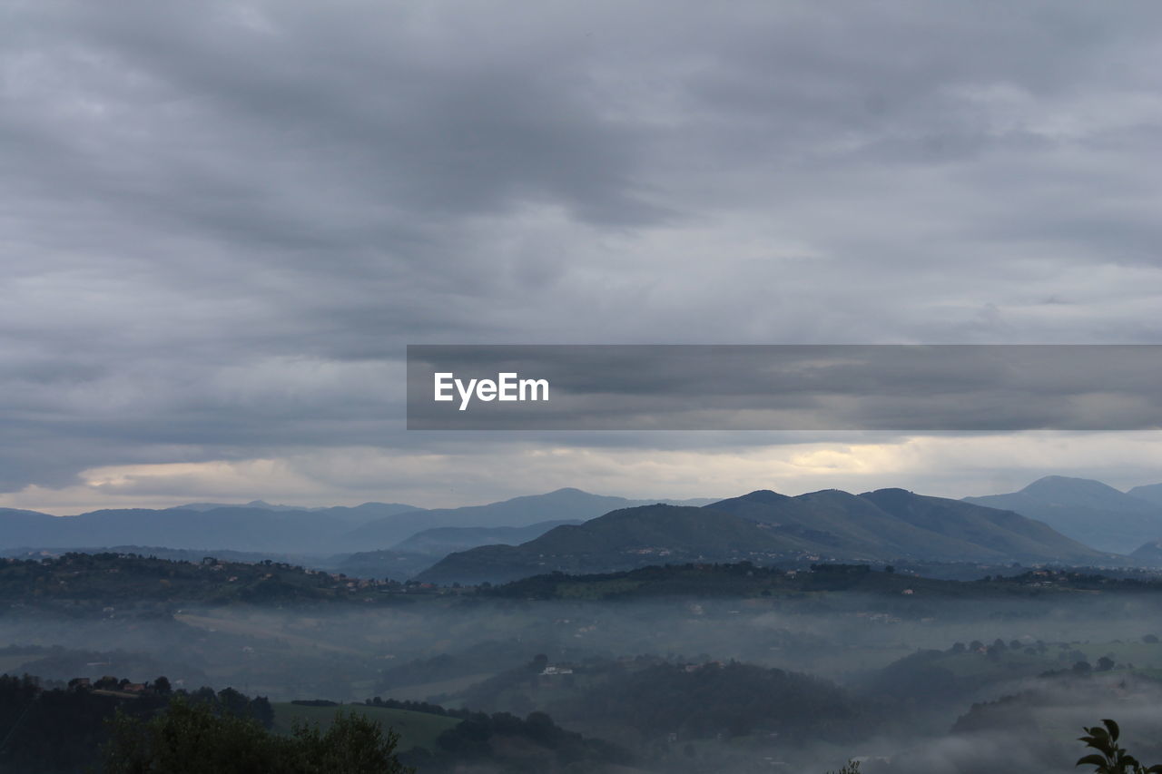 Scenic view of mountains against sky