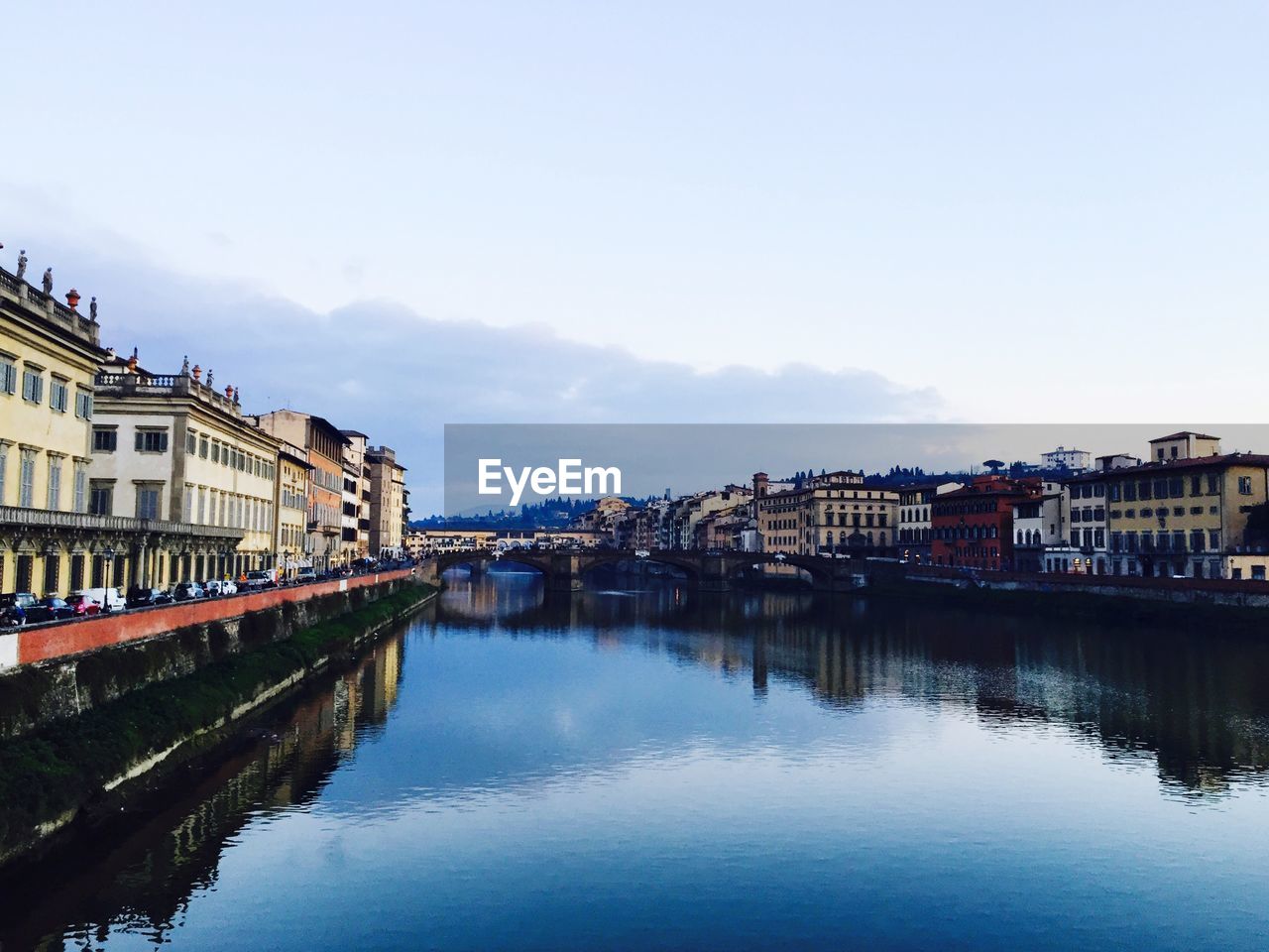 View of river with buildings in background