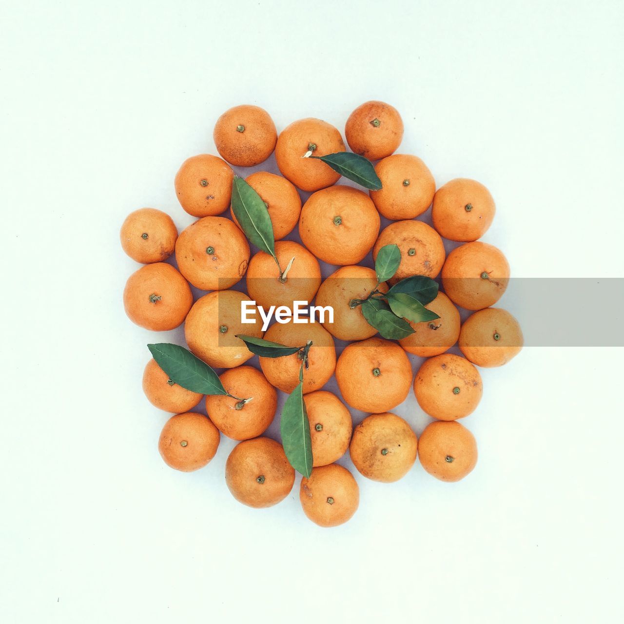 High angle view of oranges