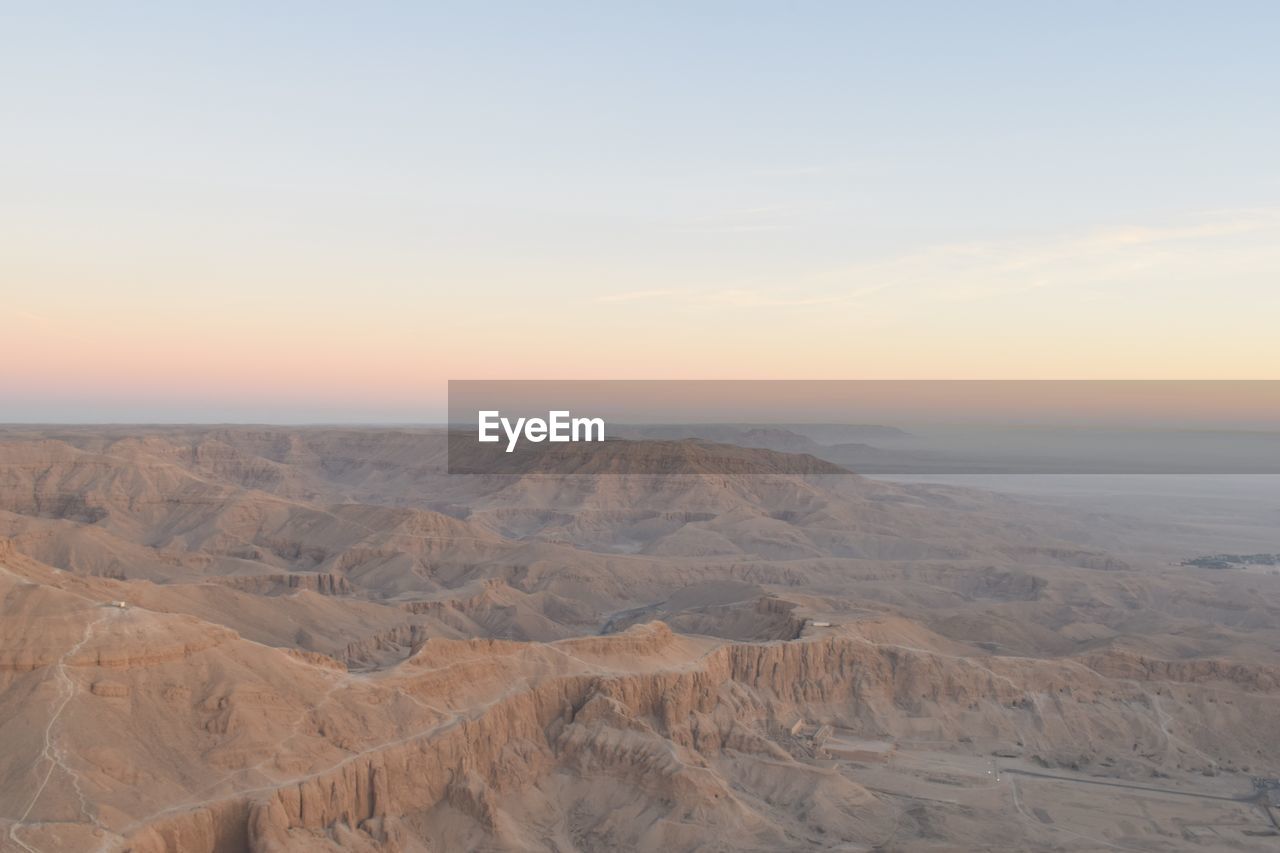 Aerial view of a desert