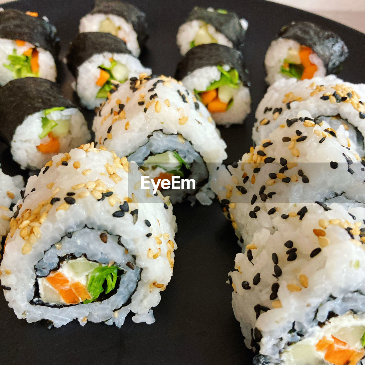 Close-up of sushi in plate