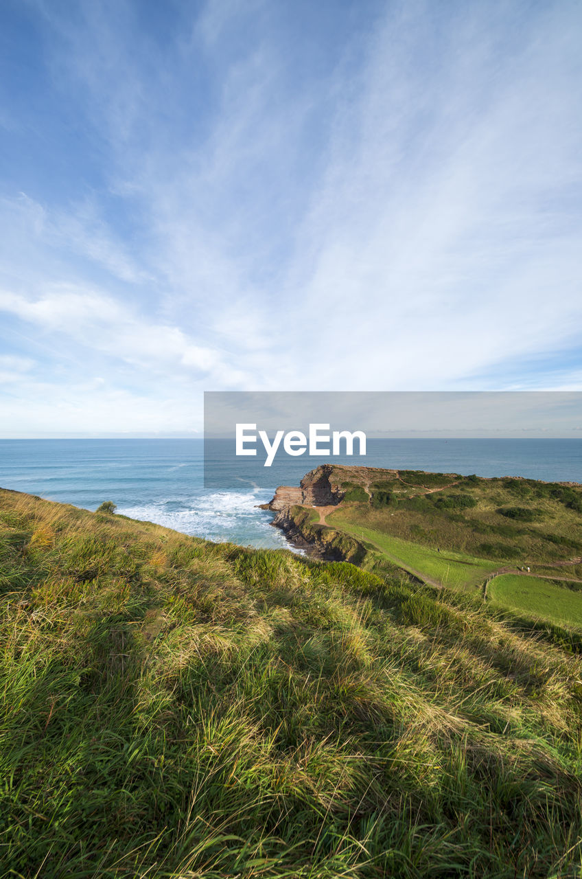 SCENIC VIEW OF SEA AGAINST CLOUDY SKY