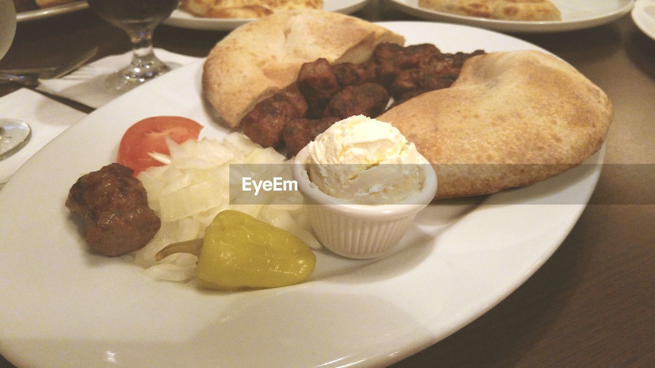 High angle view of sweet food on table