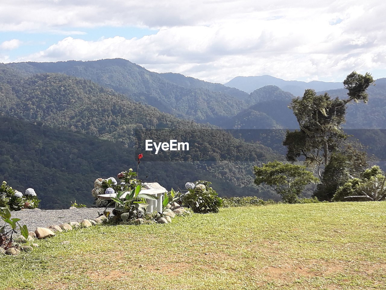 Scenic view of mountains against sky