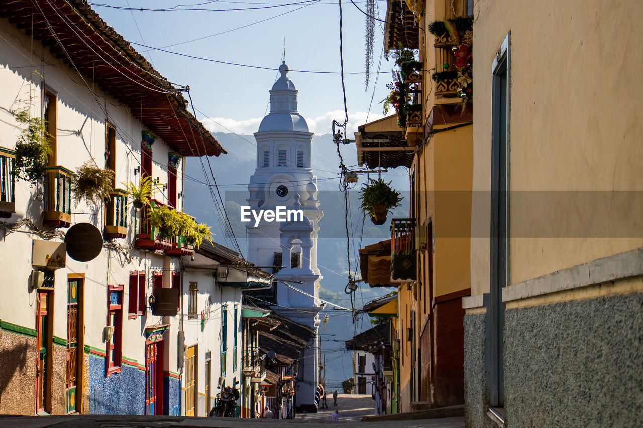 View of the beautiful heritage town of salamina located at the department of caldas in colombia