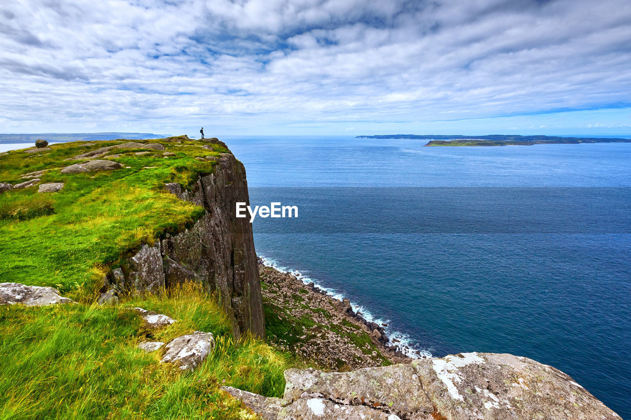 SCENIC VIEW OF SEA AND ROCKS AGAINST SKY