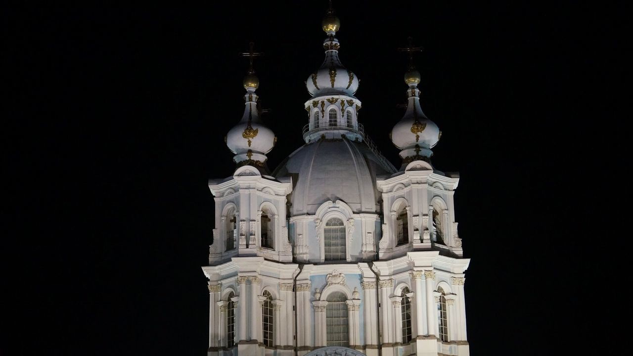 CATHEDRAL AGAINST BLACK BACKGROUND