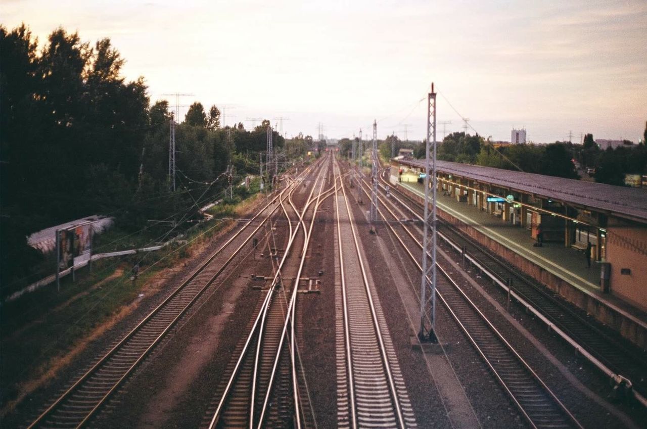 Railroad tracks against sky