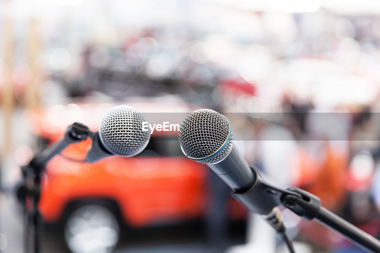 Close-up of microphone