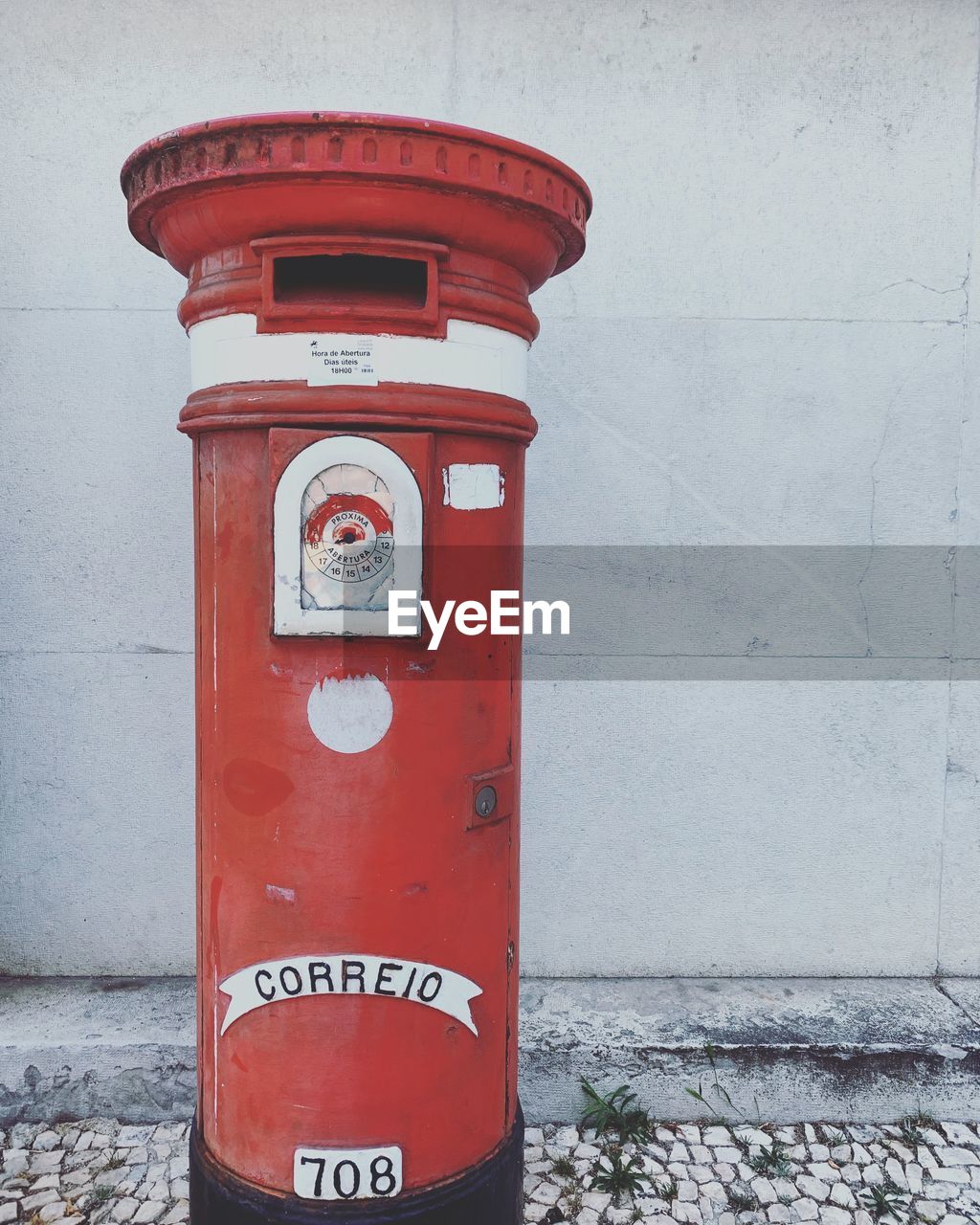 RED FIRE HYDRANT ON WALL