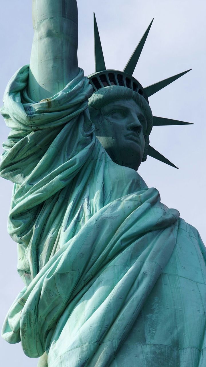 Close-up low angle view of statue of liberty