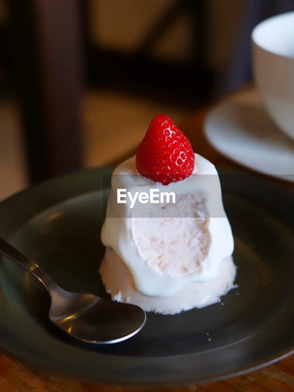 Close-up of dessert in plate on table