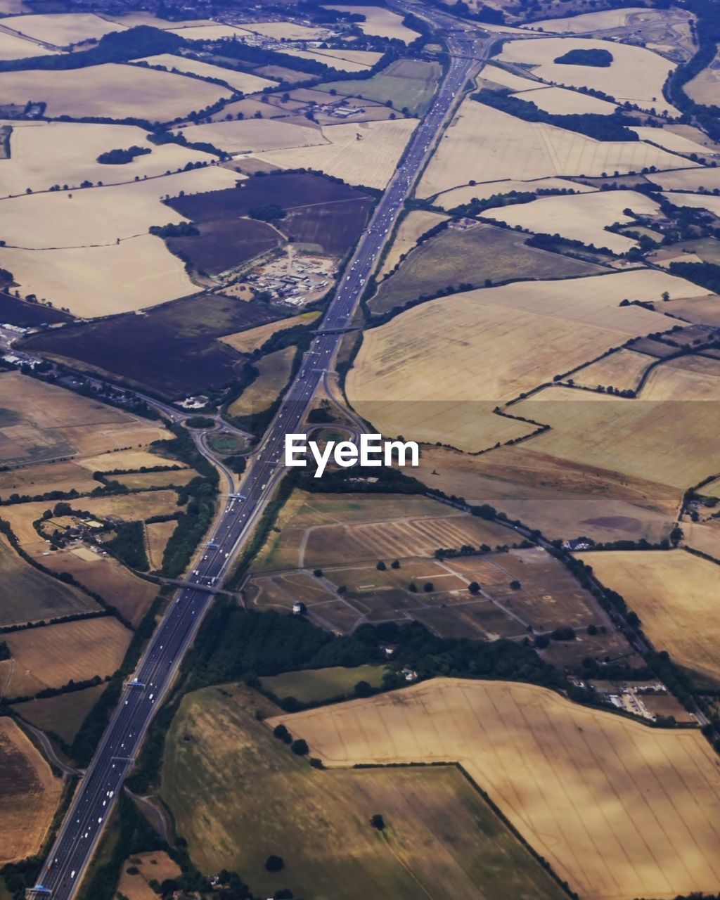 High angle view of agricultural field