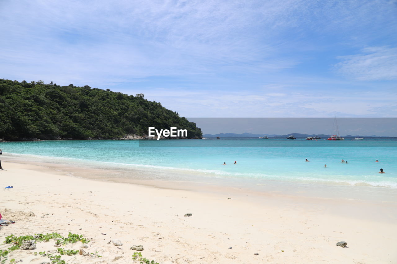 Scenic view of beach against sky