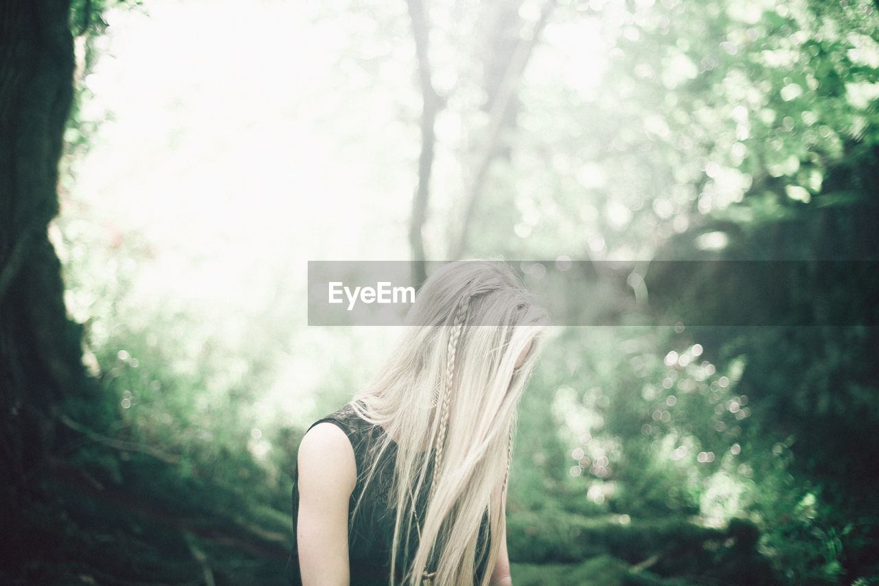 Woman in forest