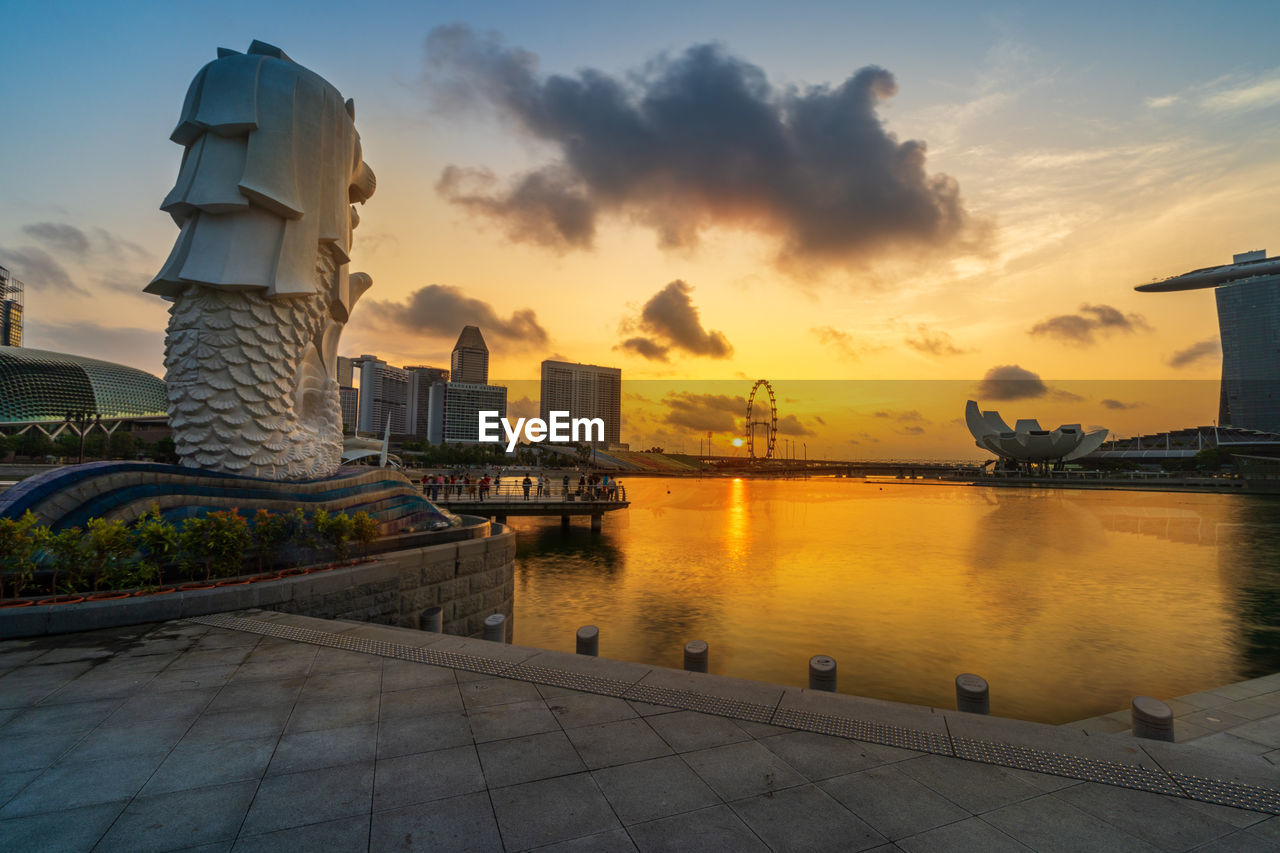 BUILDINGS AGAINST CLOUDY SKY DURING SUNSET