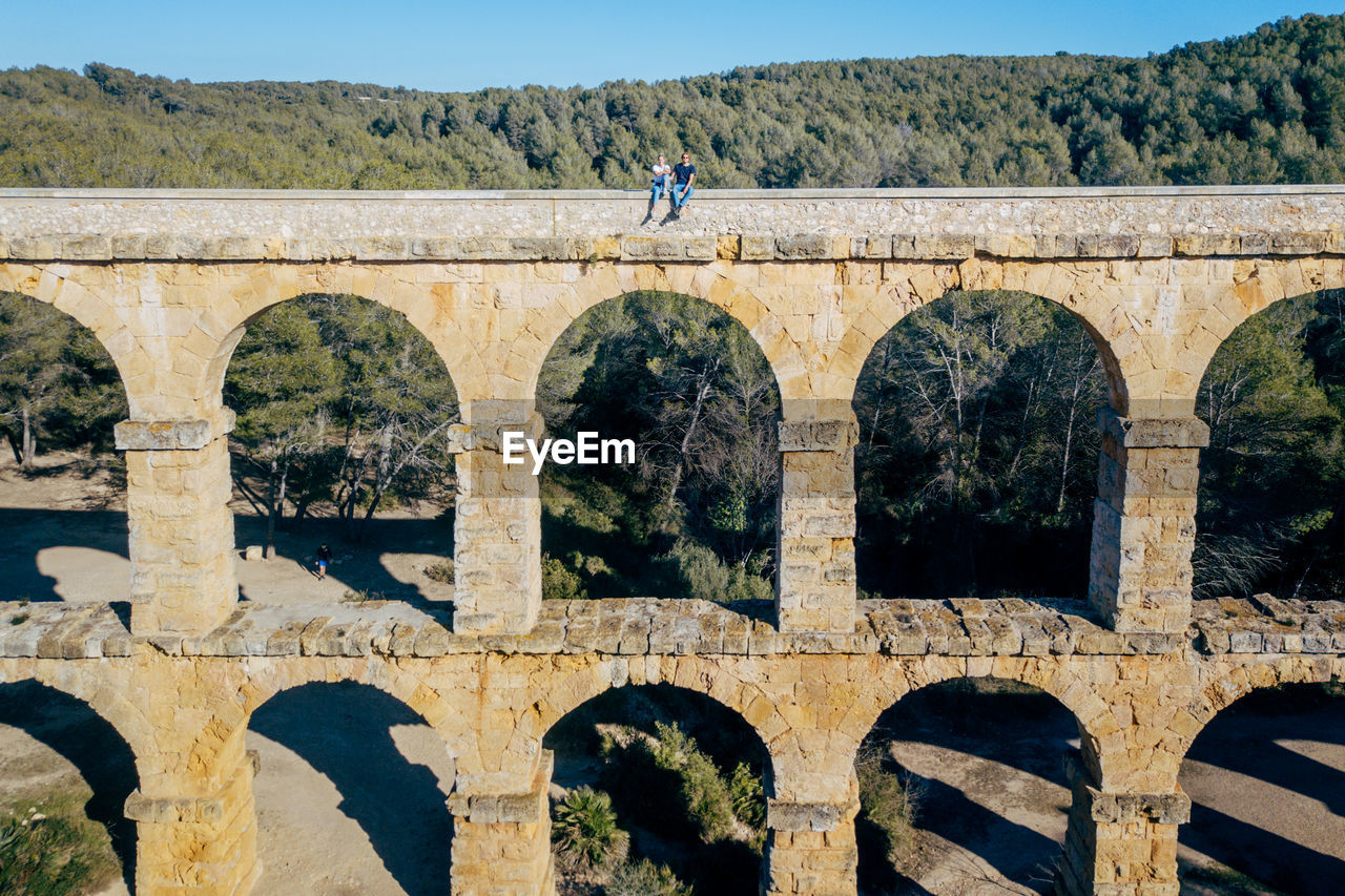 Les ferreres aqueduct against clear sky