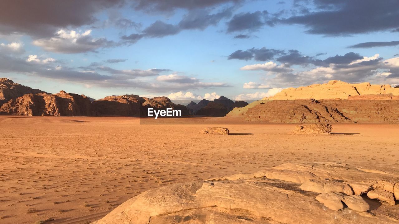 Scenic view of desert against sky