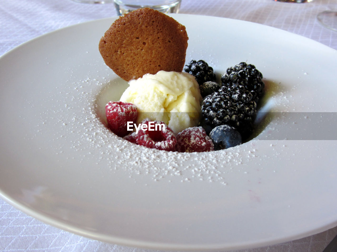 Close-up of ice cream in plate