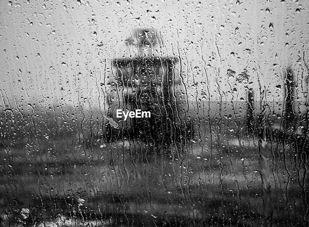 Wet window of car during monsoon