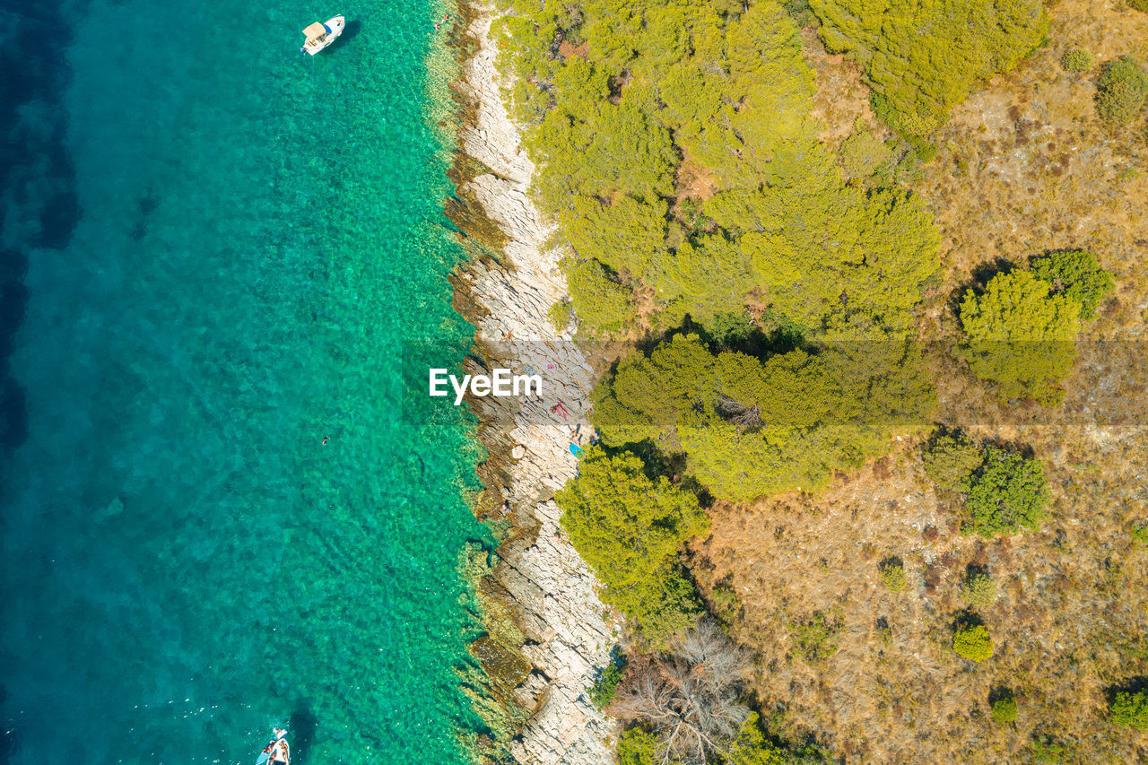 Aerial view of palinski otoci islands in hvar, adriatic sea in croatia