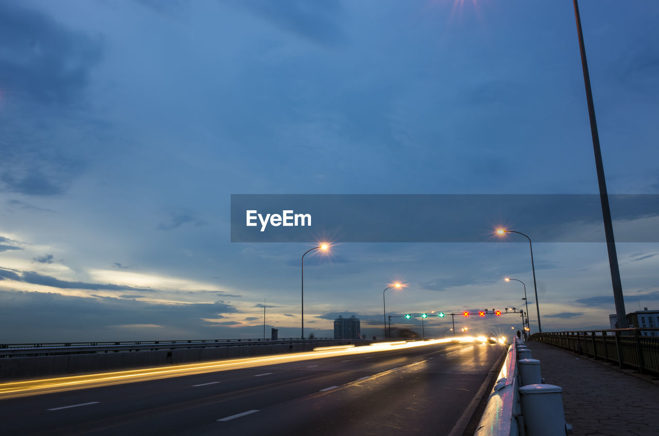 Cars on highway at dusk