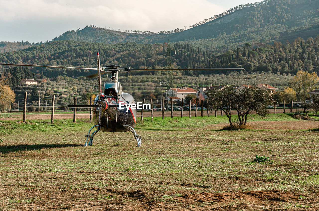 By helicopter over montemurlo, tuscany