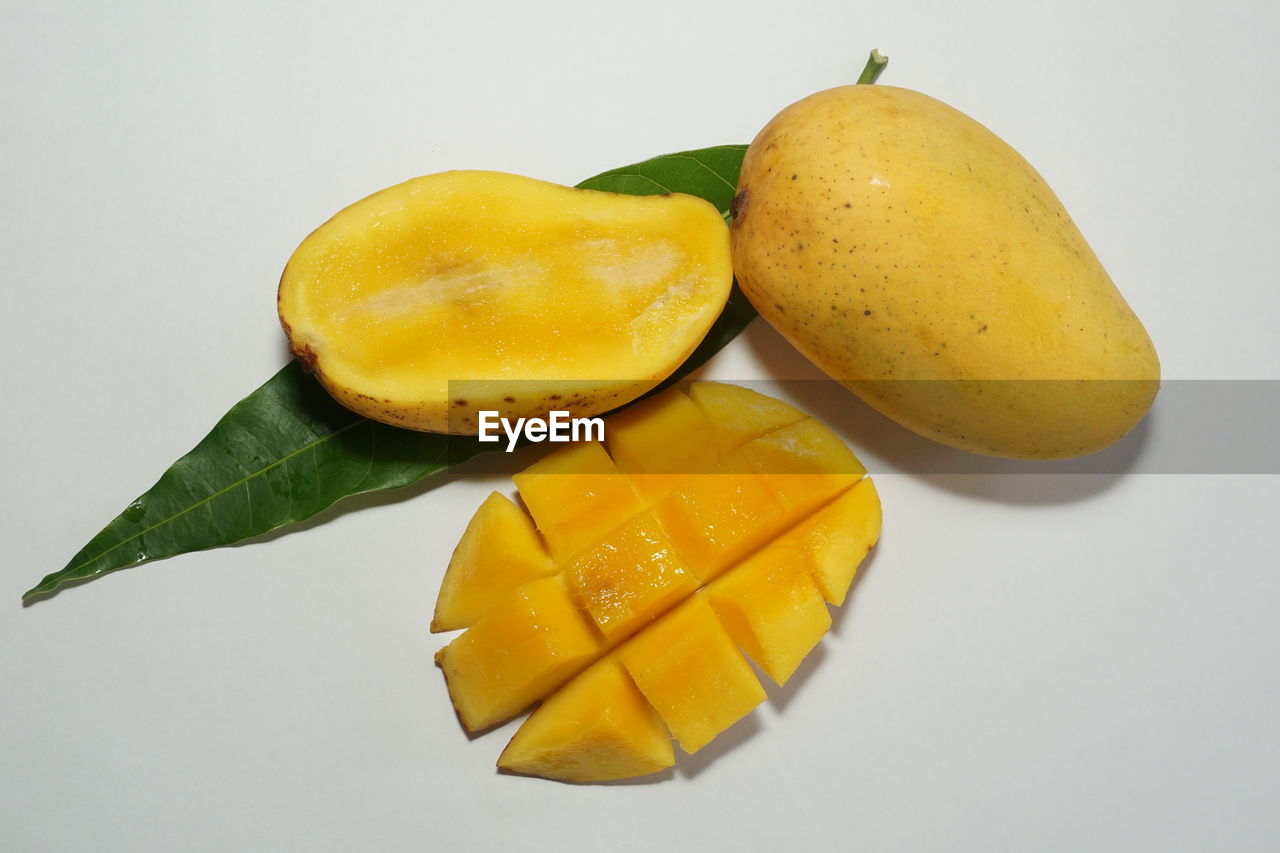 Mango fruit on white background