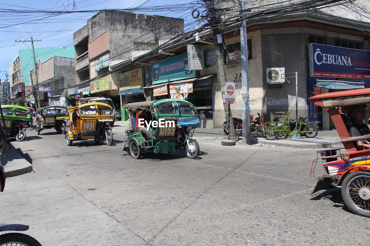 Crowded traffic with jeepneys.