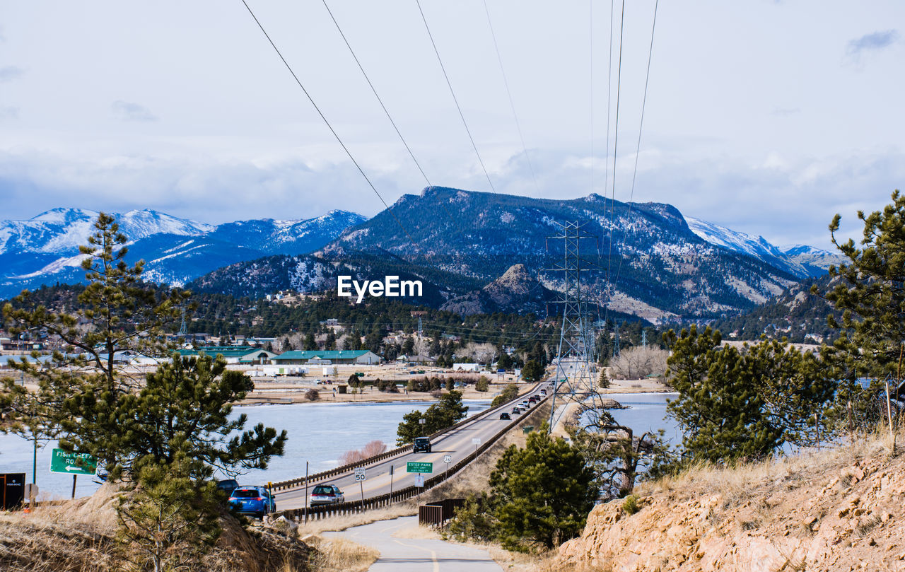 SCENIC VIEW OF MOUNTAINS AND TREES AGAINST SKY