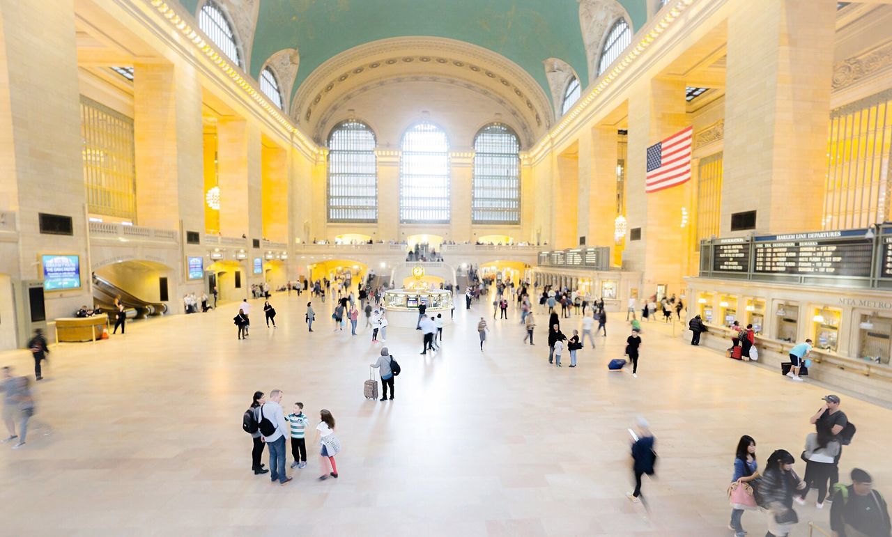 Group of people at subway station