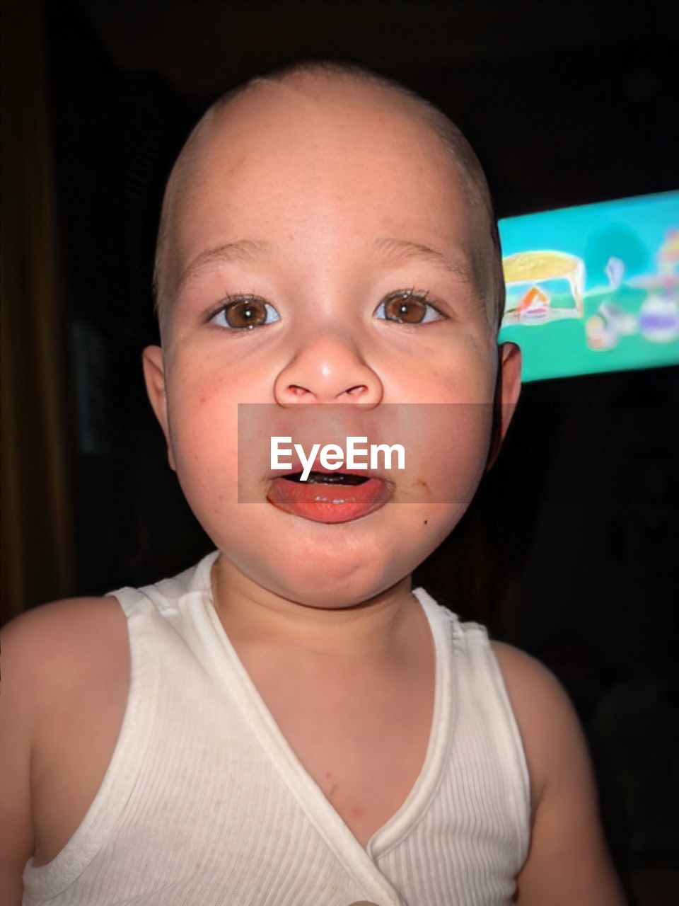 child, childhood, portrait, skin, one person, human face, person, baby, looking at camera, nose, human head, toddler, front view, indoors, headshot, emotion, smiling, human mouth, human eye, cute, facial expression, innocence, cheek, mouth open, close-up, men, human hair