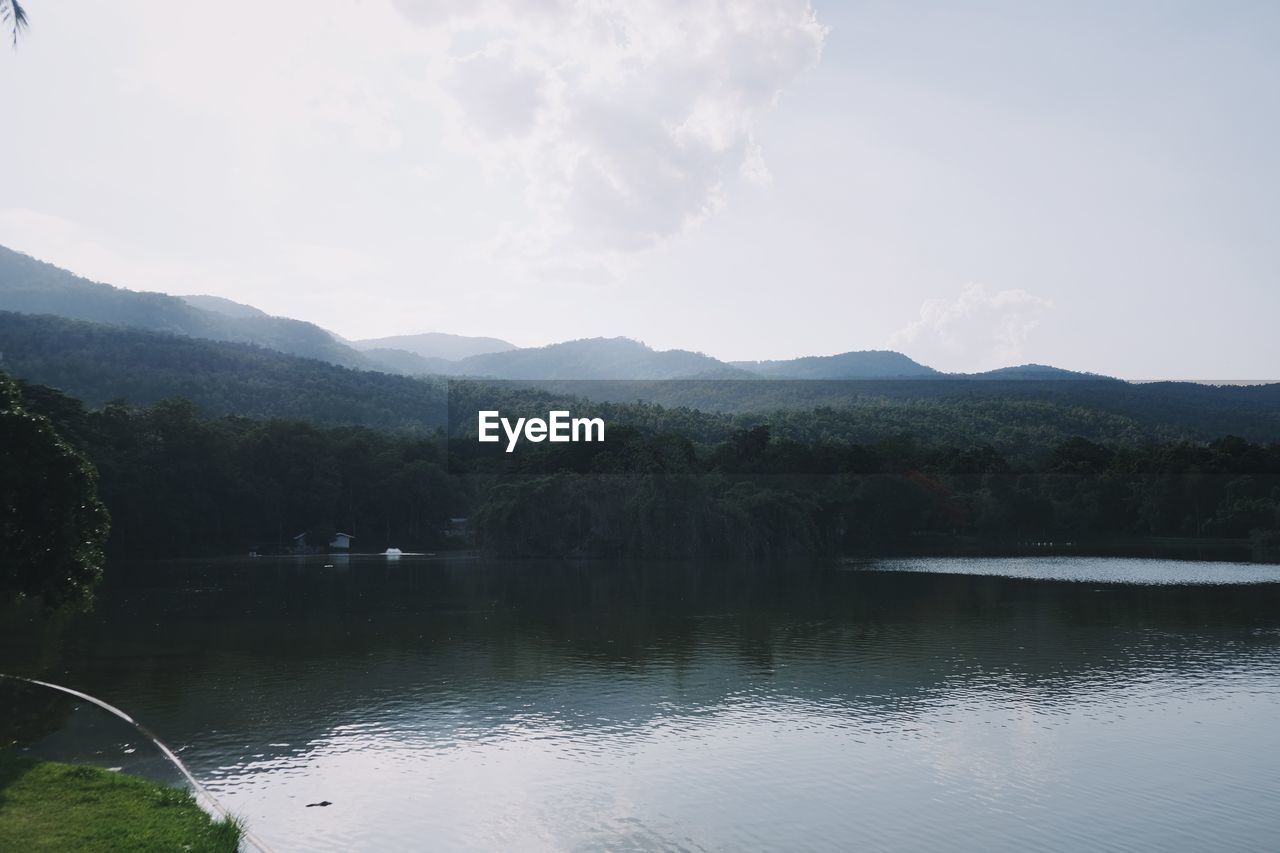 SCENIC VIEW OF LAKE BY TREES AGAINST SKY