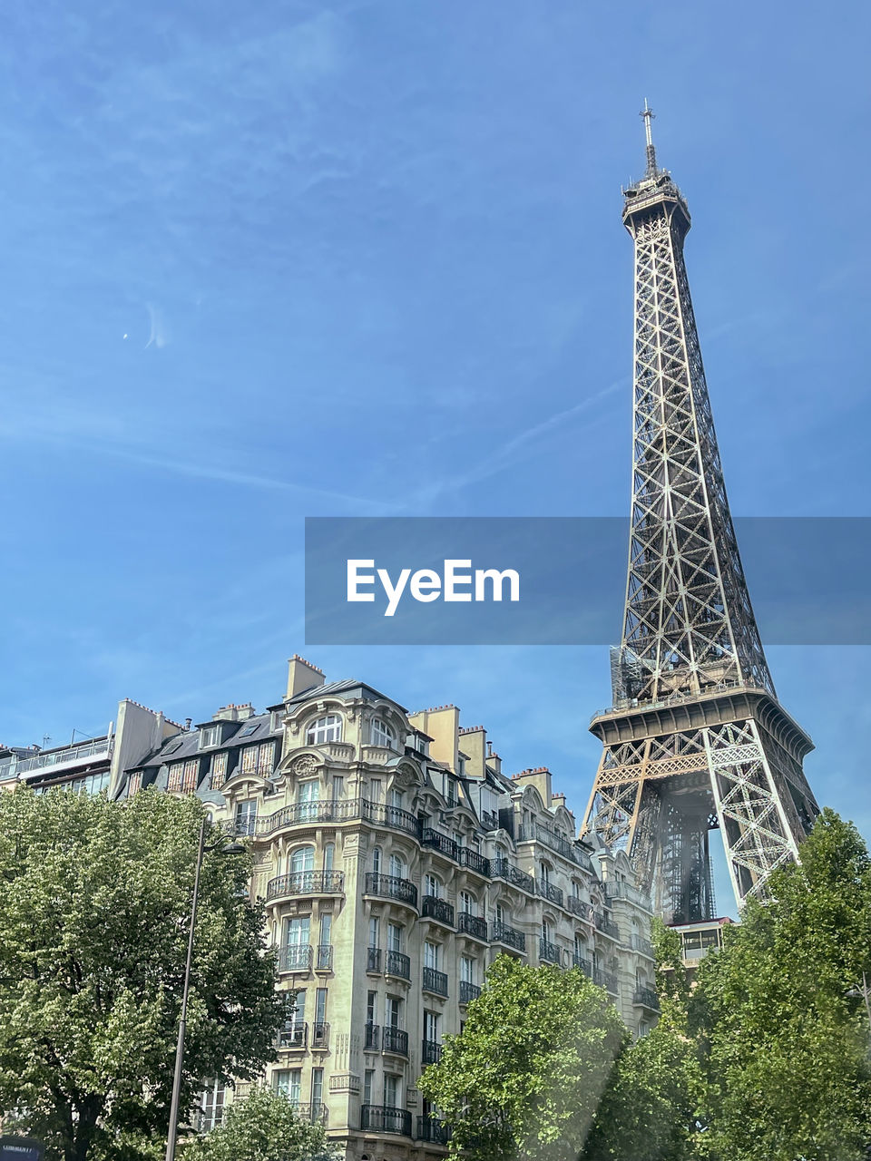 Eiffel tower  blue sky spring