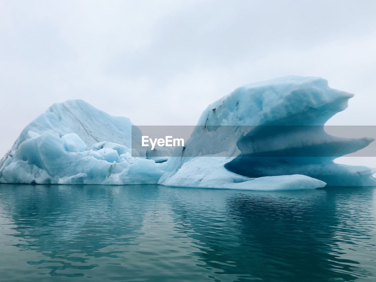 Scenic view of iceberg against sky