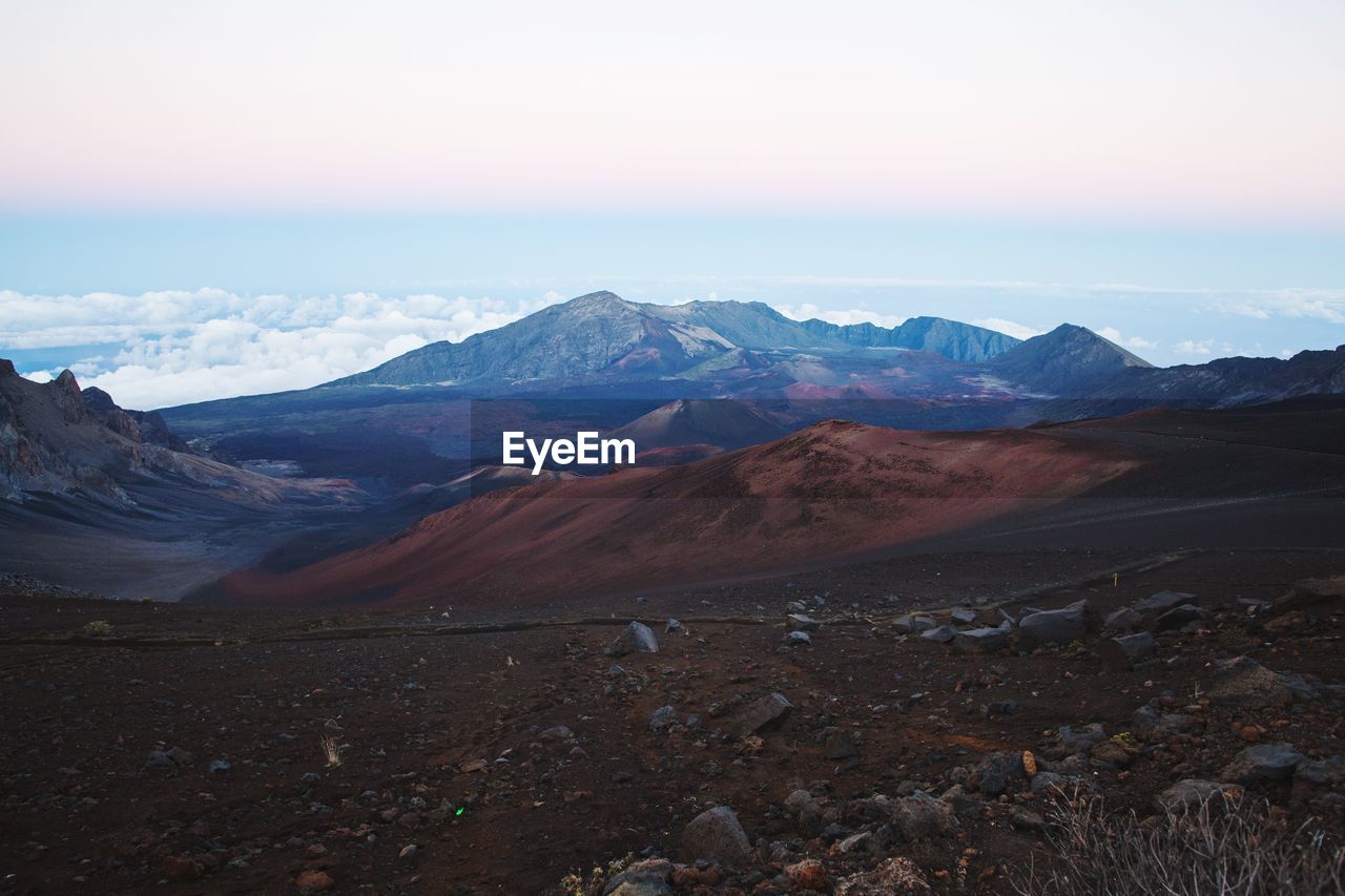 Scenic view of mountains against sky