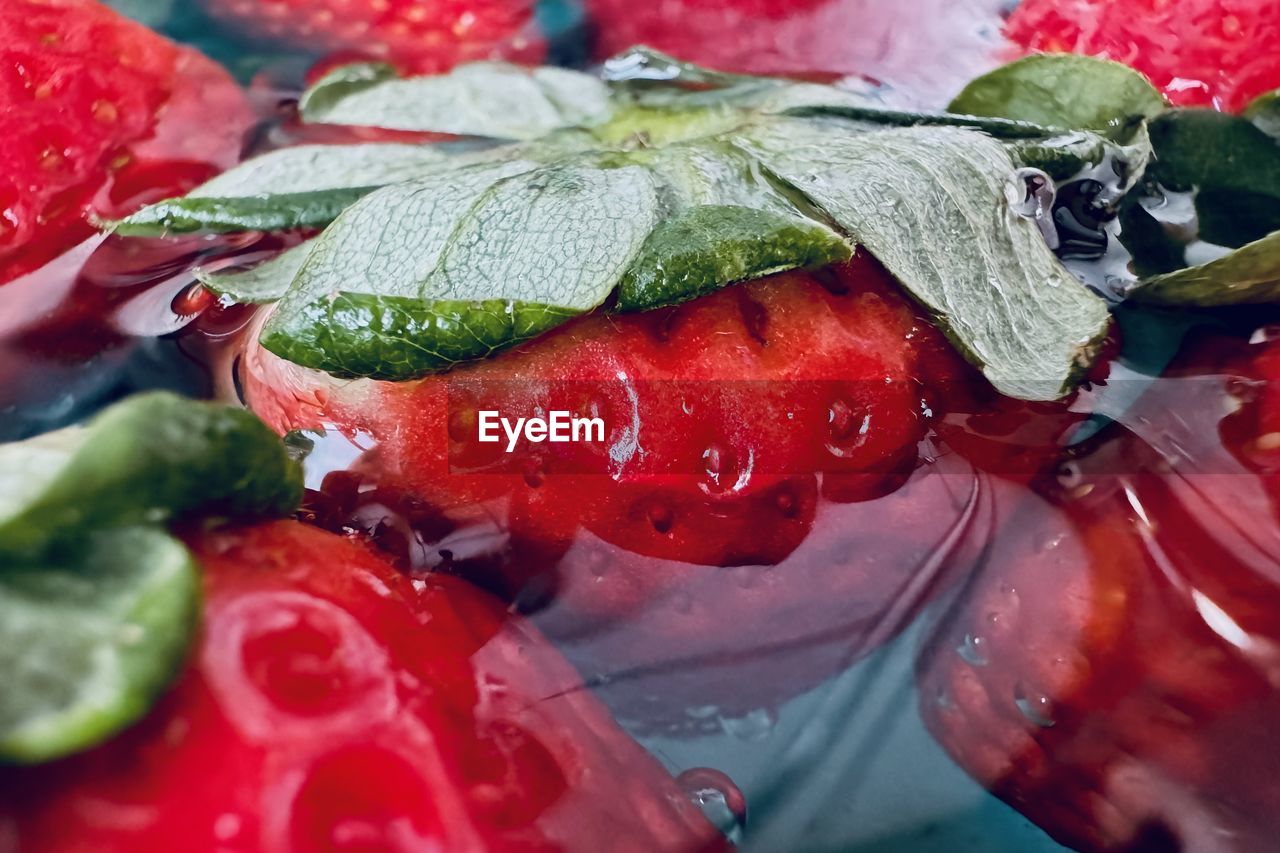 food and drink, food, healthy eating, plant, fruit, freshness, red, wellbeing, produce, strawberry, close-up, berry, no people, leaf, vegetable, indoors, flower, still life, plant part, full frame