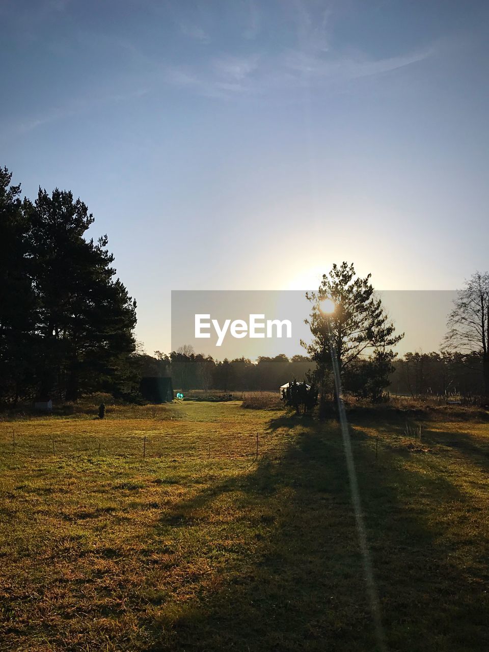 SCENIC VIEW OF FIELD AGAINST SKY DURING SUNSET