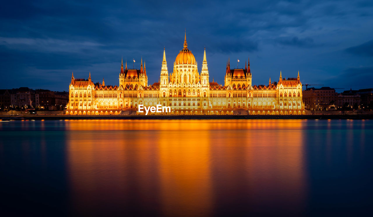 Hungary, budapest. hungarian parliament in budapest, hungary. famous landmark, historical building.