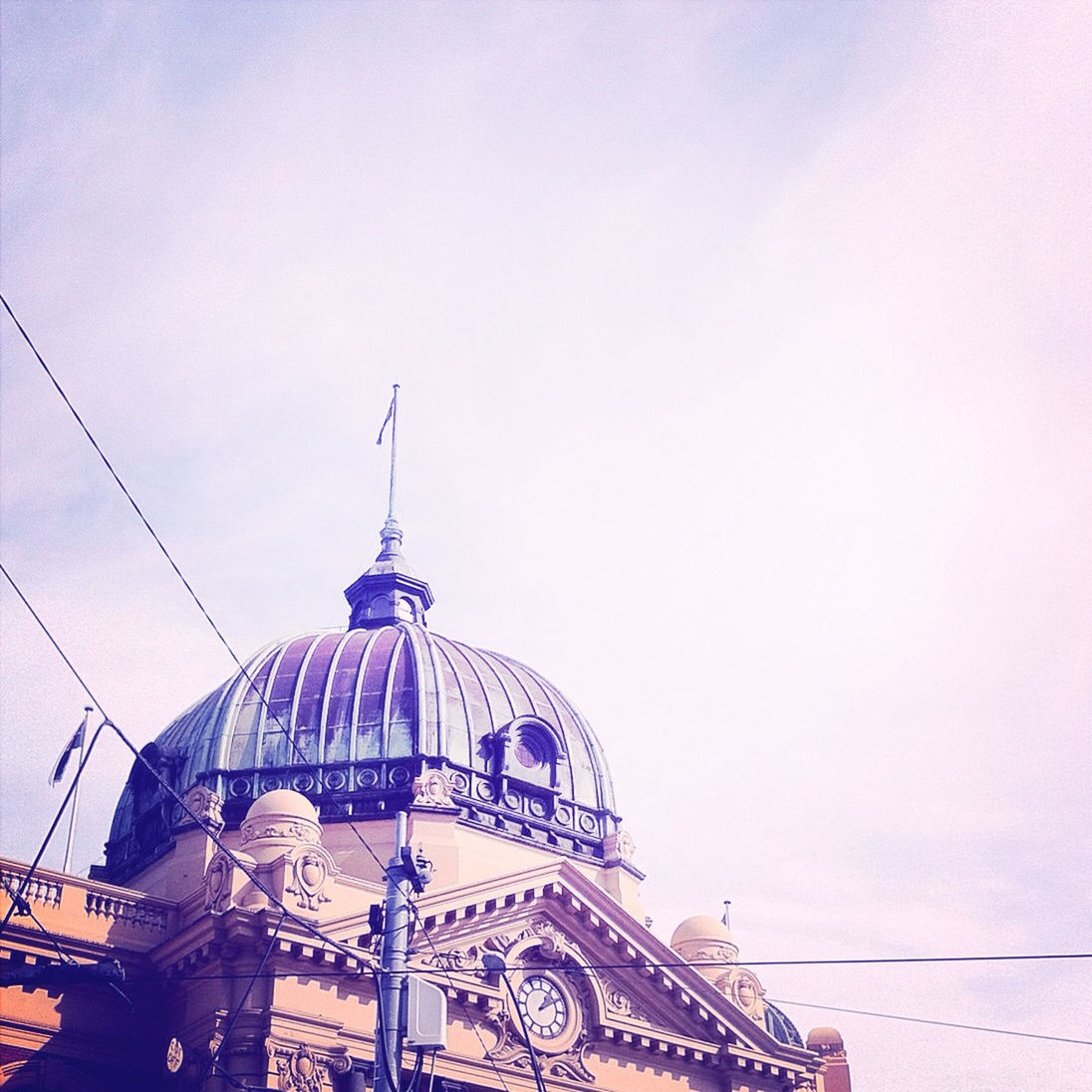 Low angle view of flinders street station