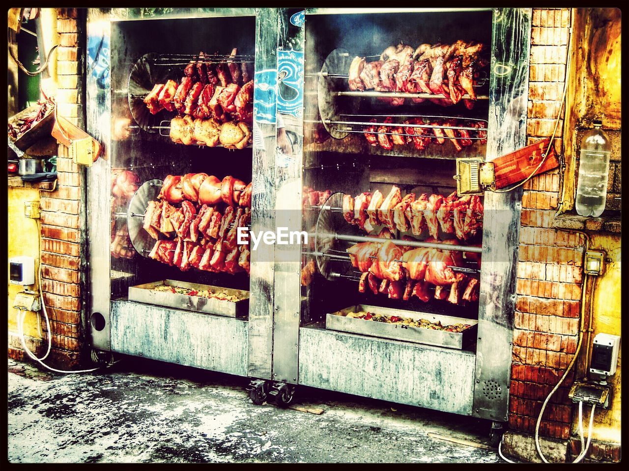 Assorted meat at restaurant