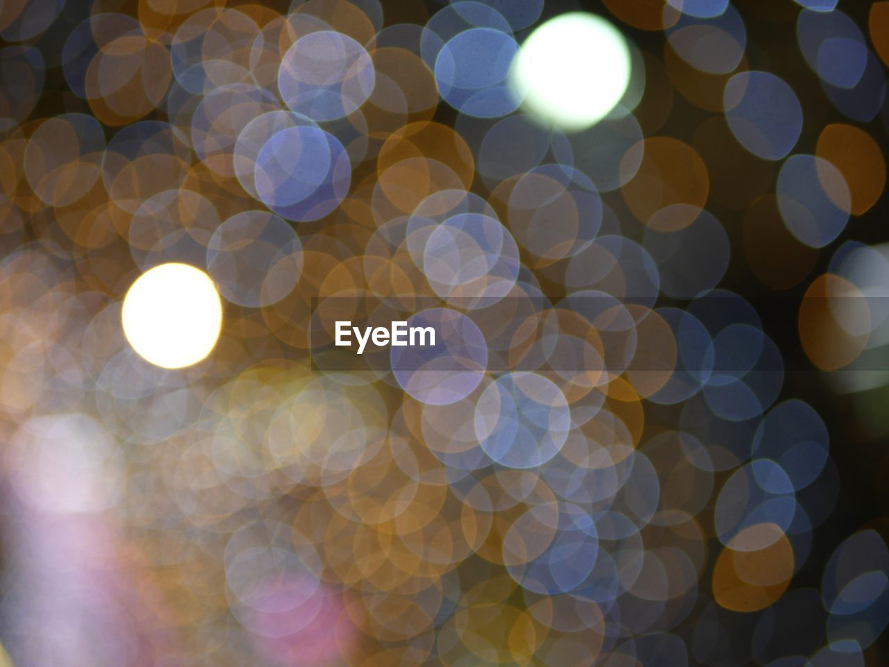 Defocused image of illuminated lights