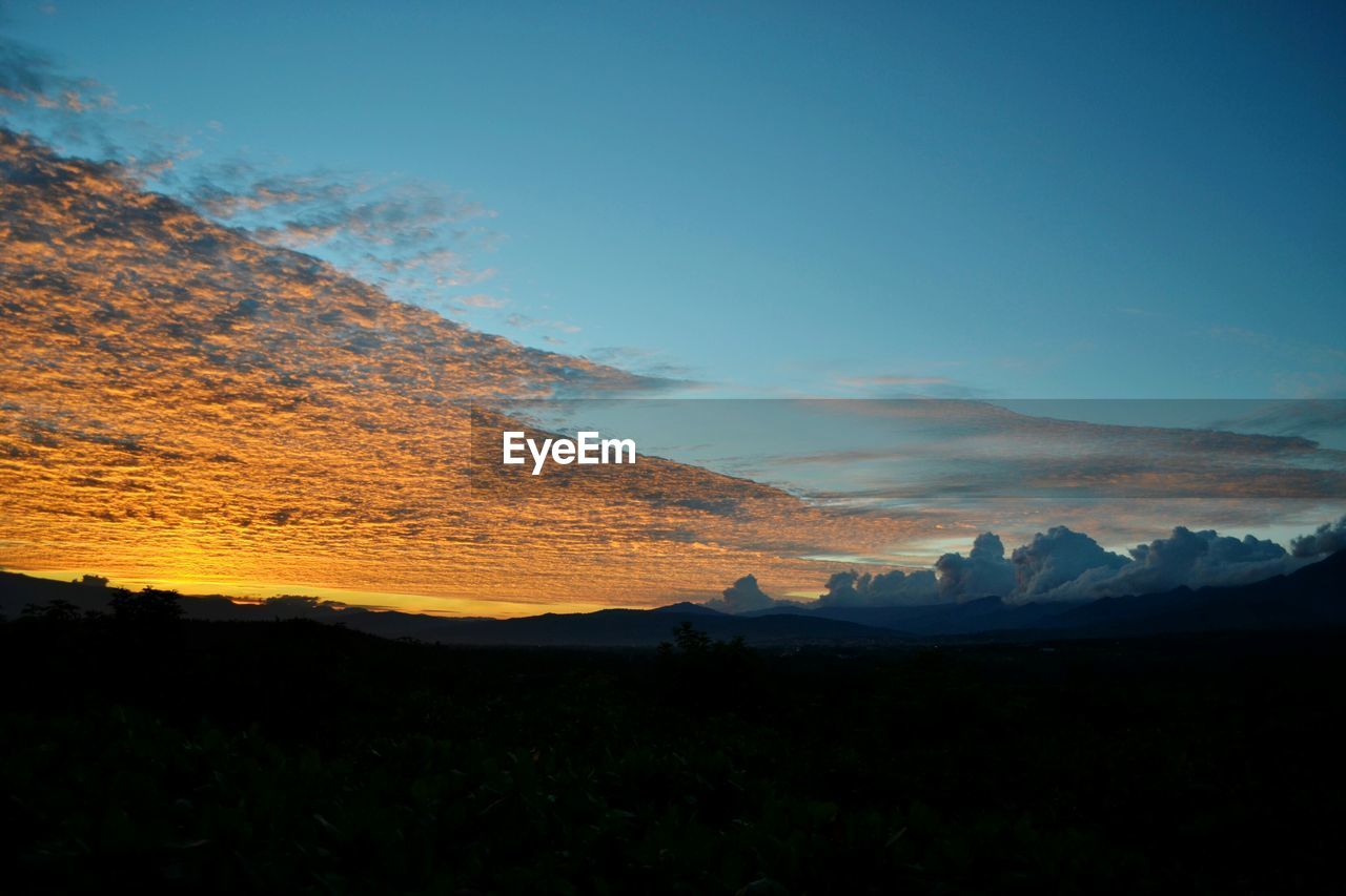 SCENIC VIEW OF MOUNTAINS AGAINST SKY DURING SUNSET