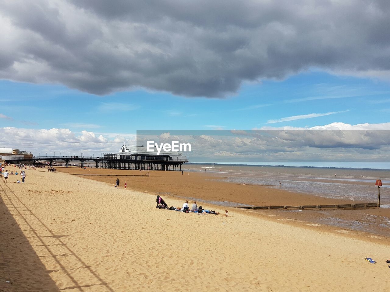 Scenic view of beach against sky